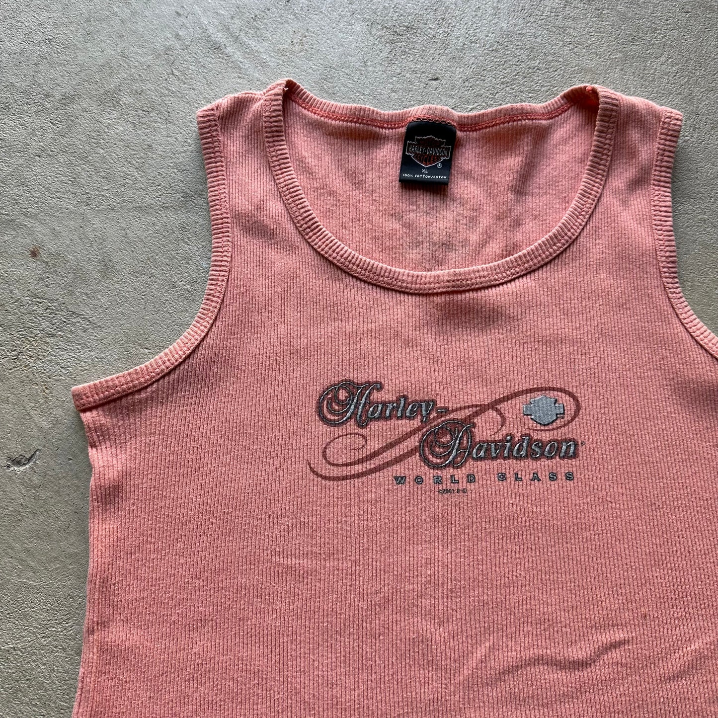 Vintage Women's Harley Davidson Peach Top - XL