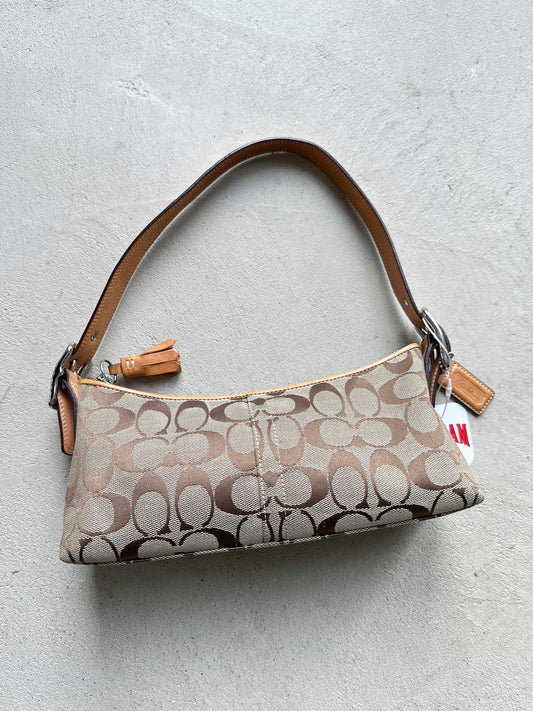 Vintage Y2K Coach Tan Baguette Shoulder Bag