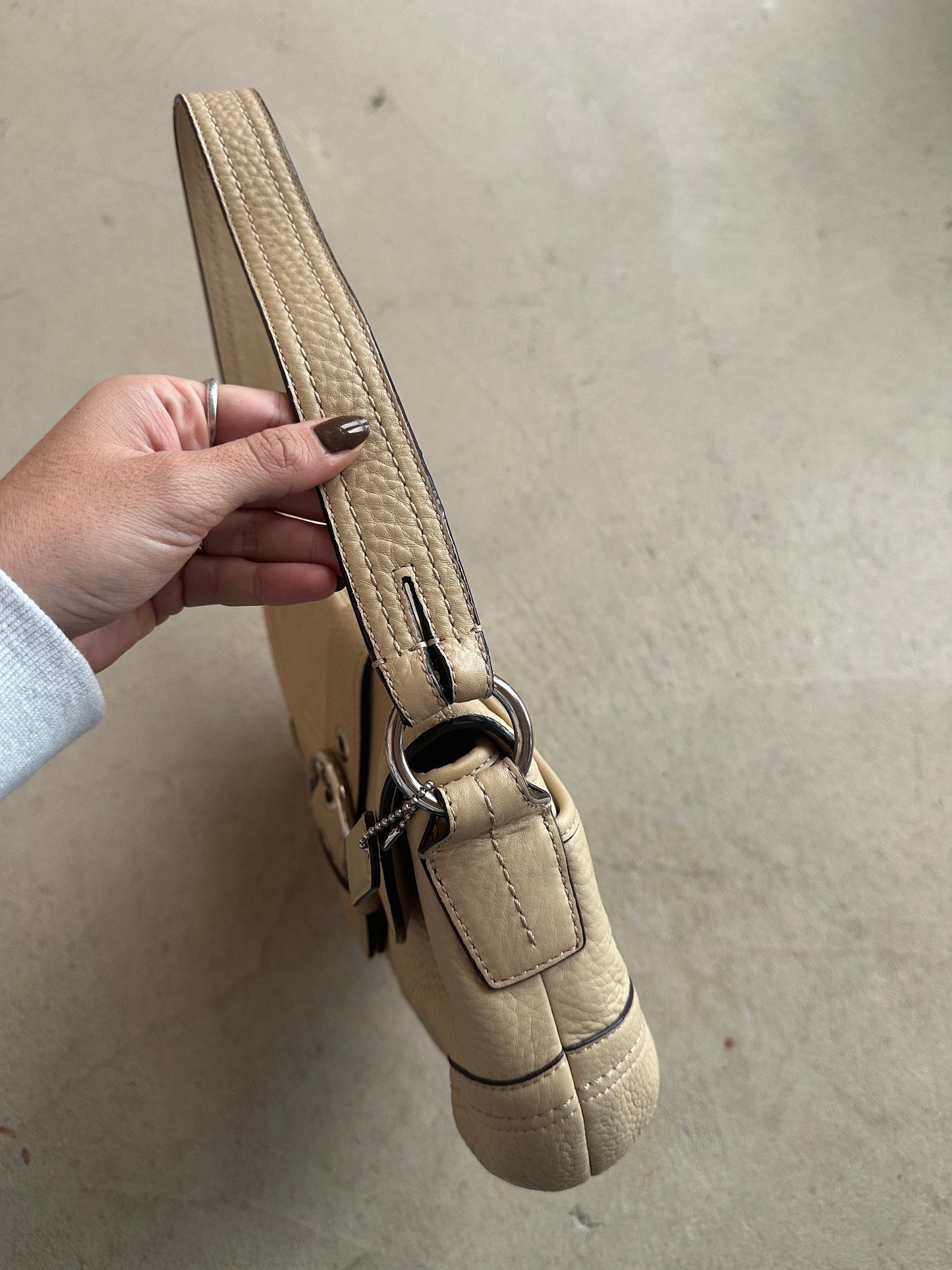 Vintage Coach Beige Soho Shoulder Bag