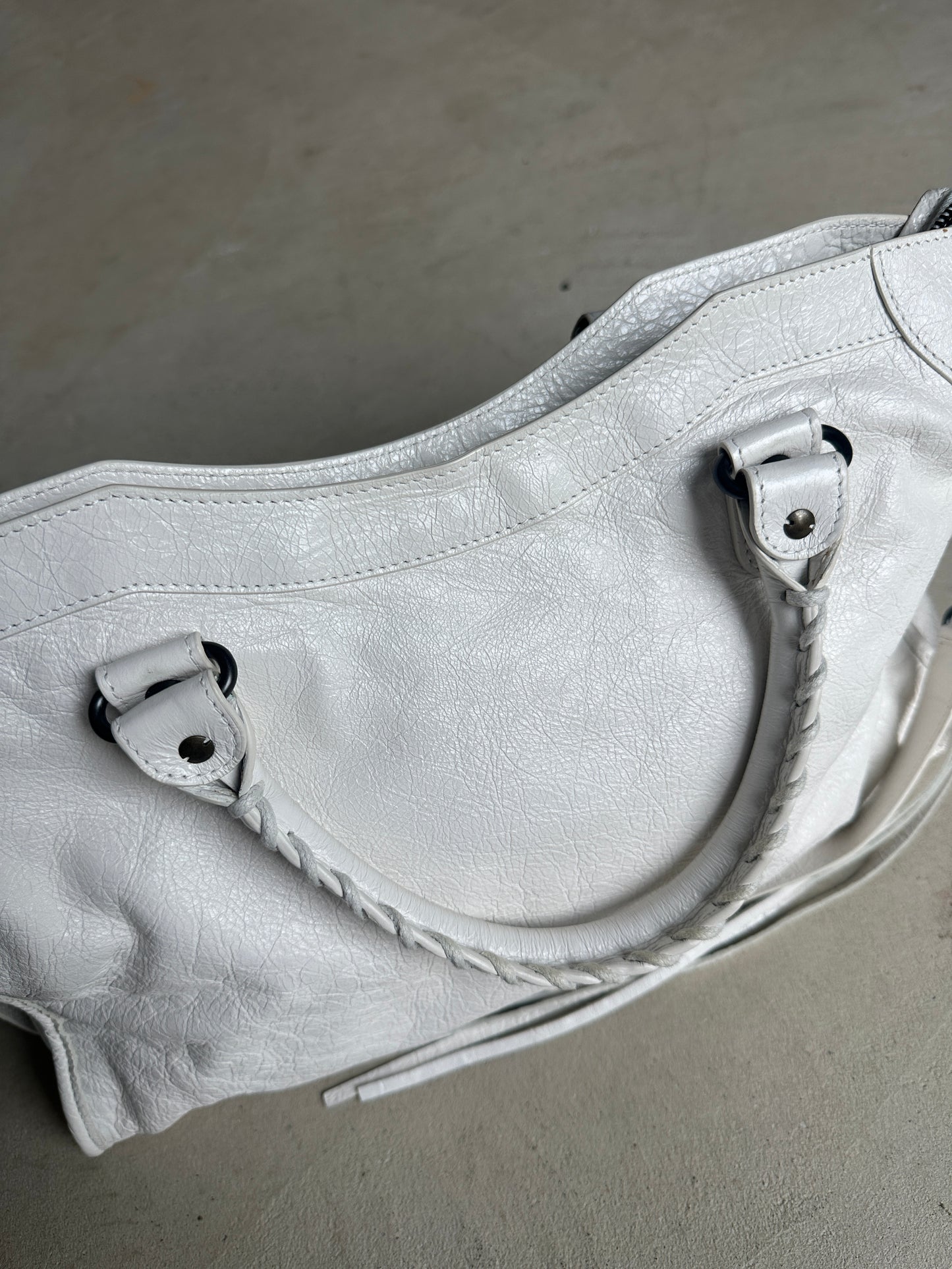 Vintage White Balenciaga City Bag