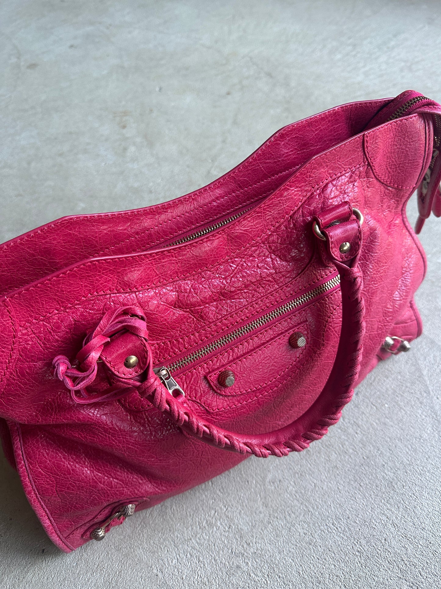 Vintage Watermelon Pink Balenciaga City Bag