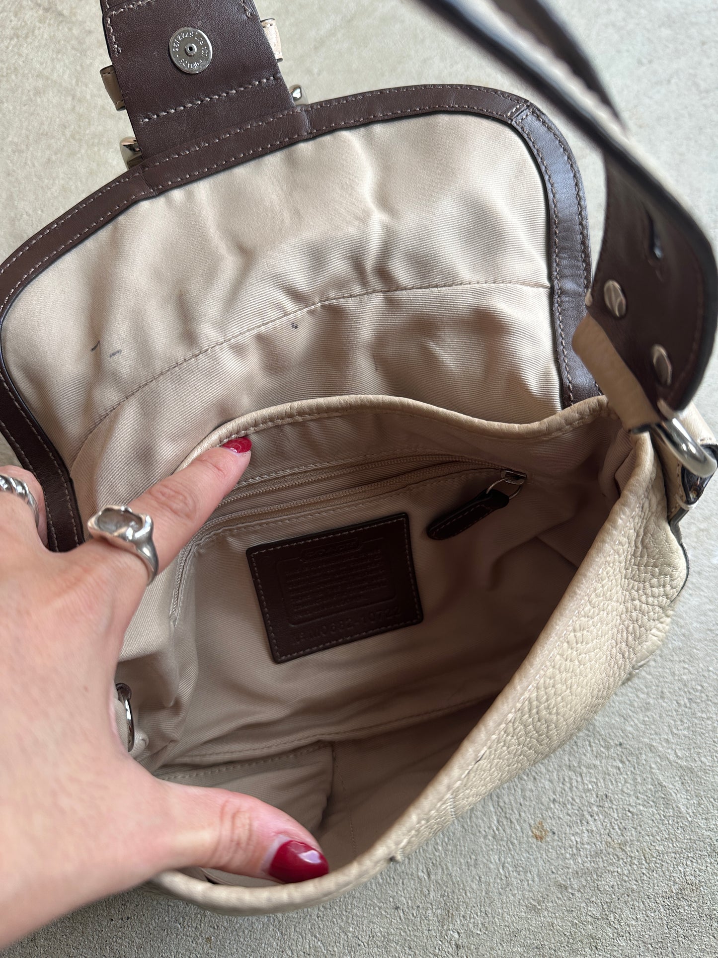 Vintage Coach Beige Mini Soho Shoulder Bag