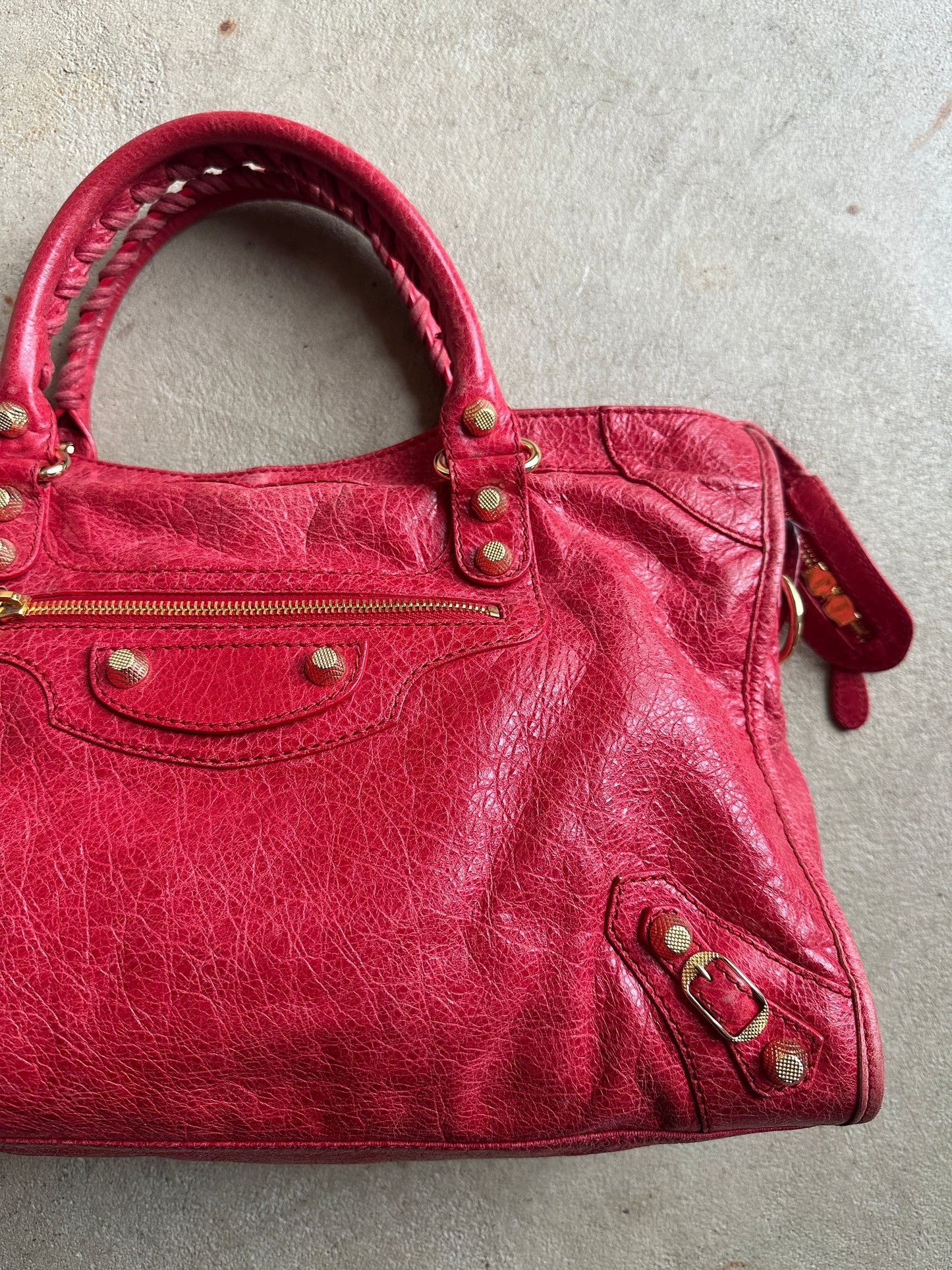 Vintage Red Balenciaga City Bag