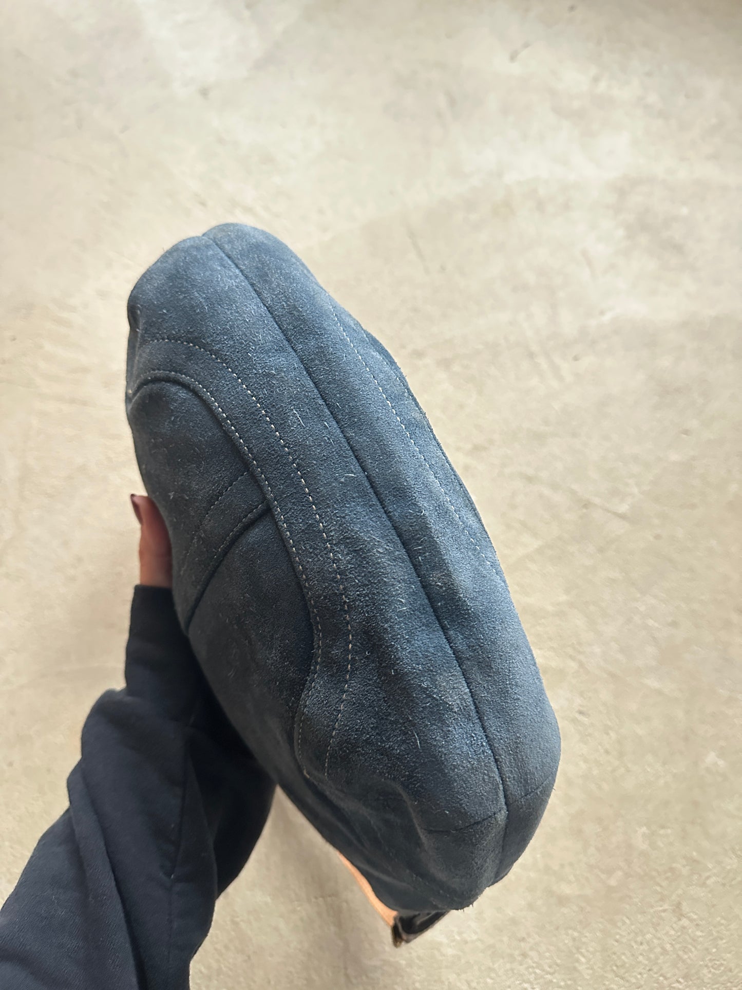 Vintage Coach Blue Suede Croissant Shoulder Bag