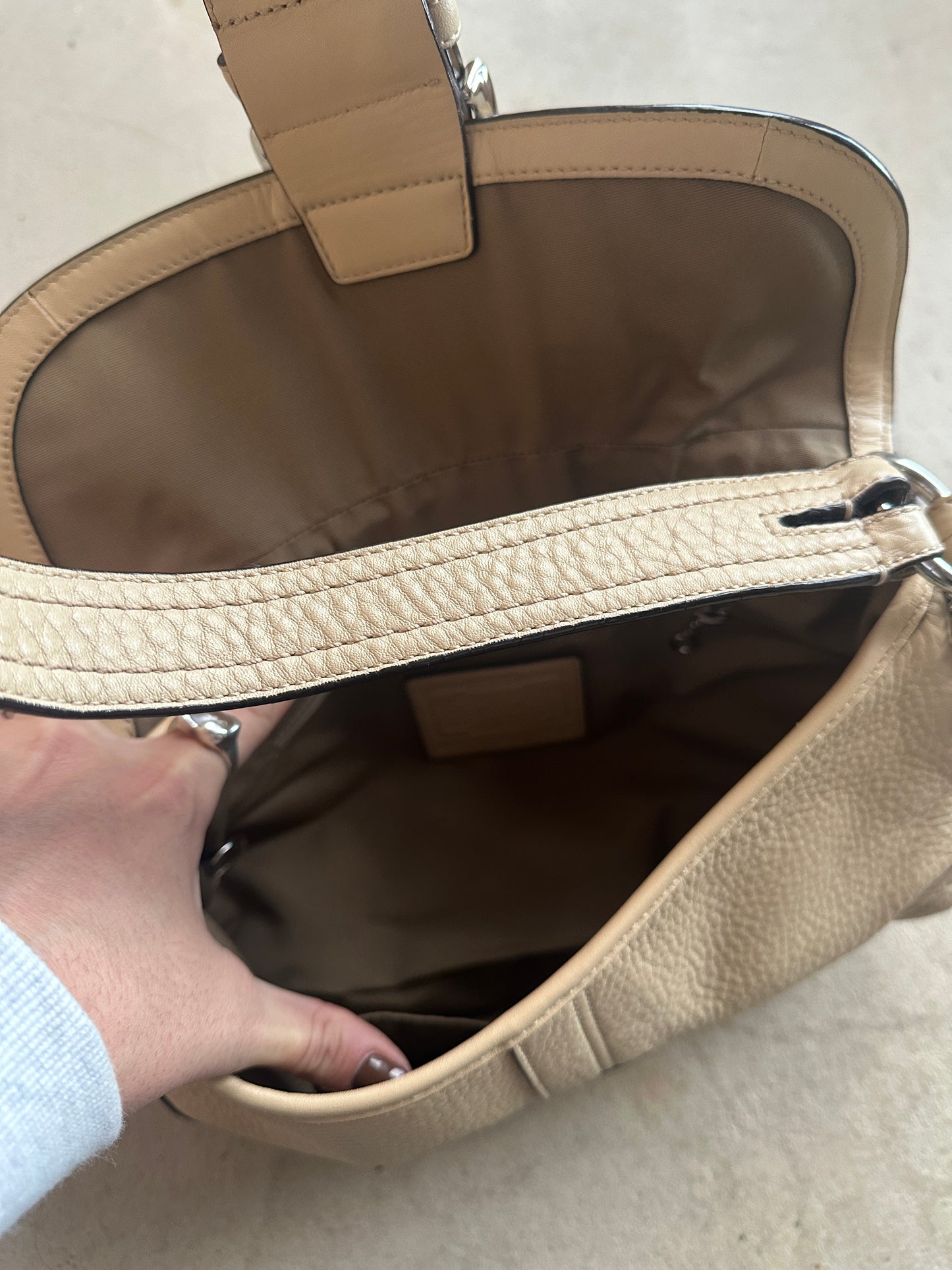 Vintage Coach Beige Soho Shoulder Bag