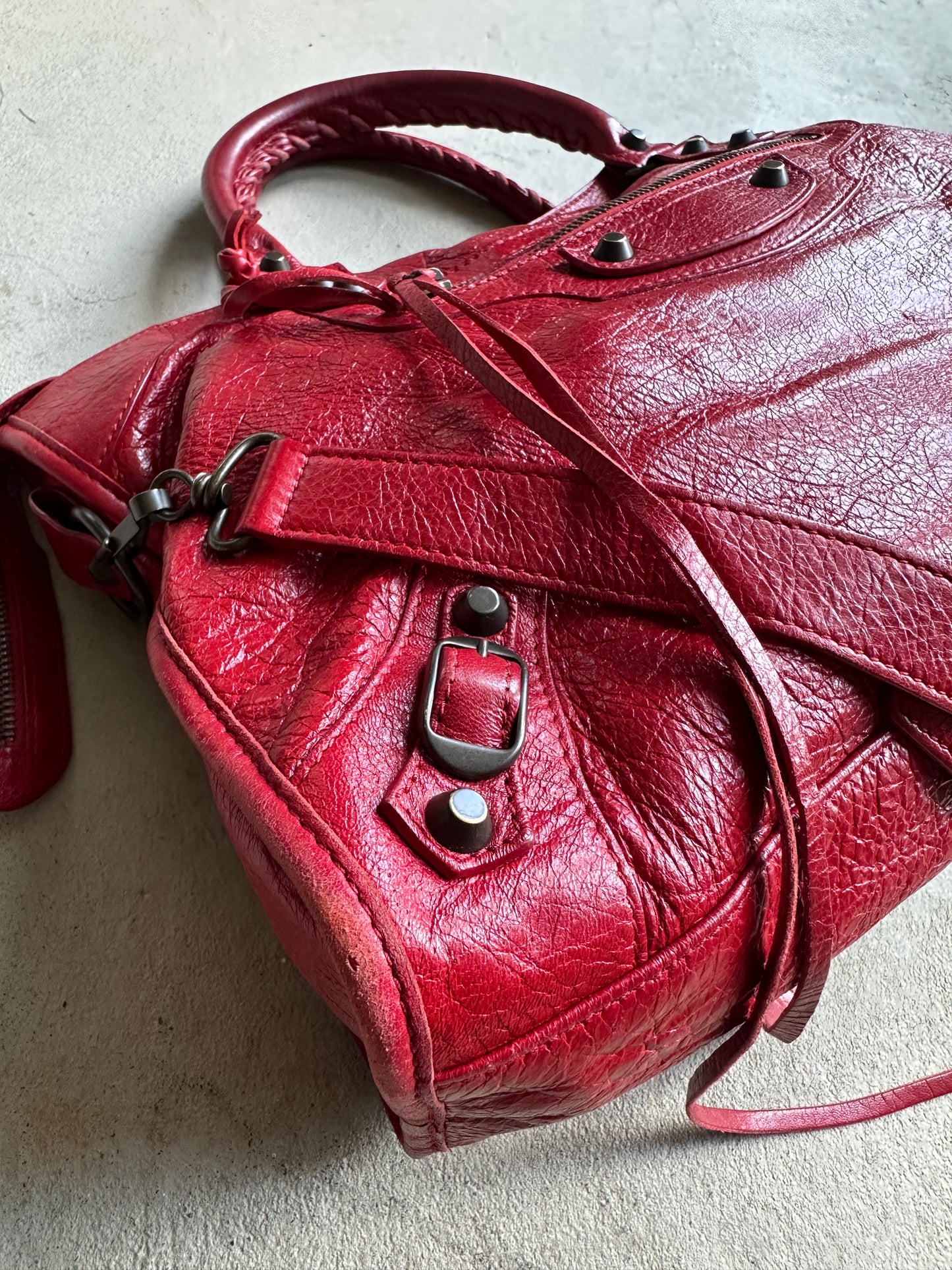 Vintage Red Balenciaga City Bag