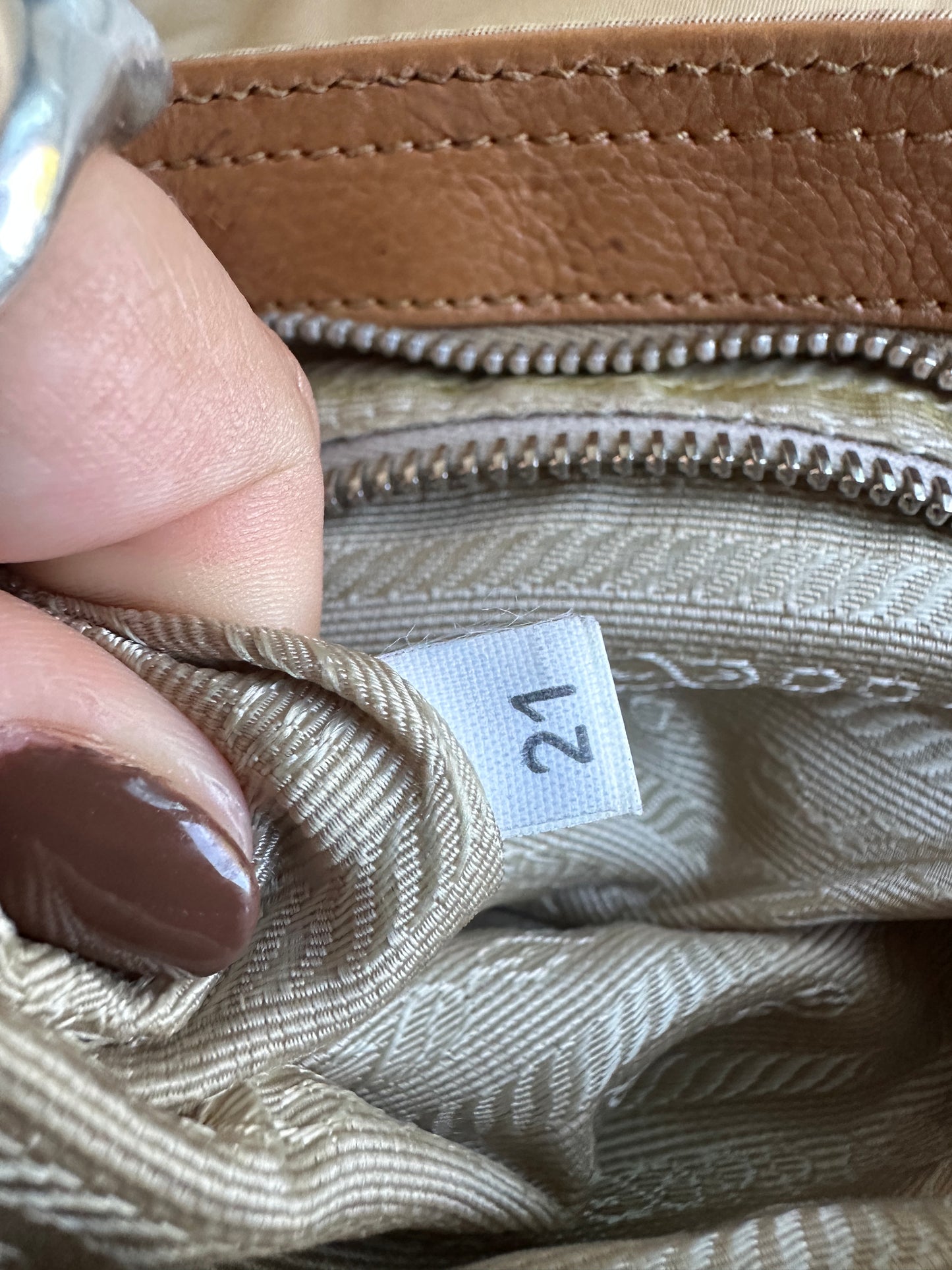 Vintage Prada Tan Leather/Nylon Cargo Bag