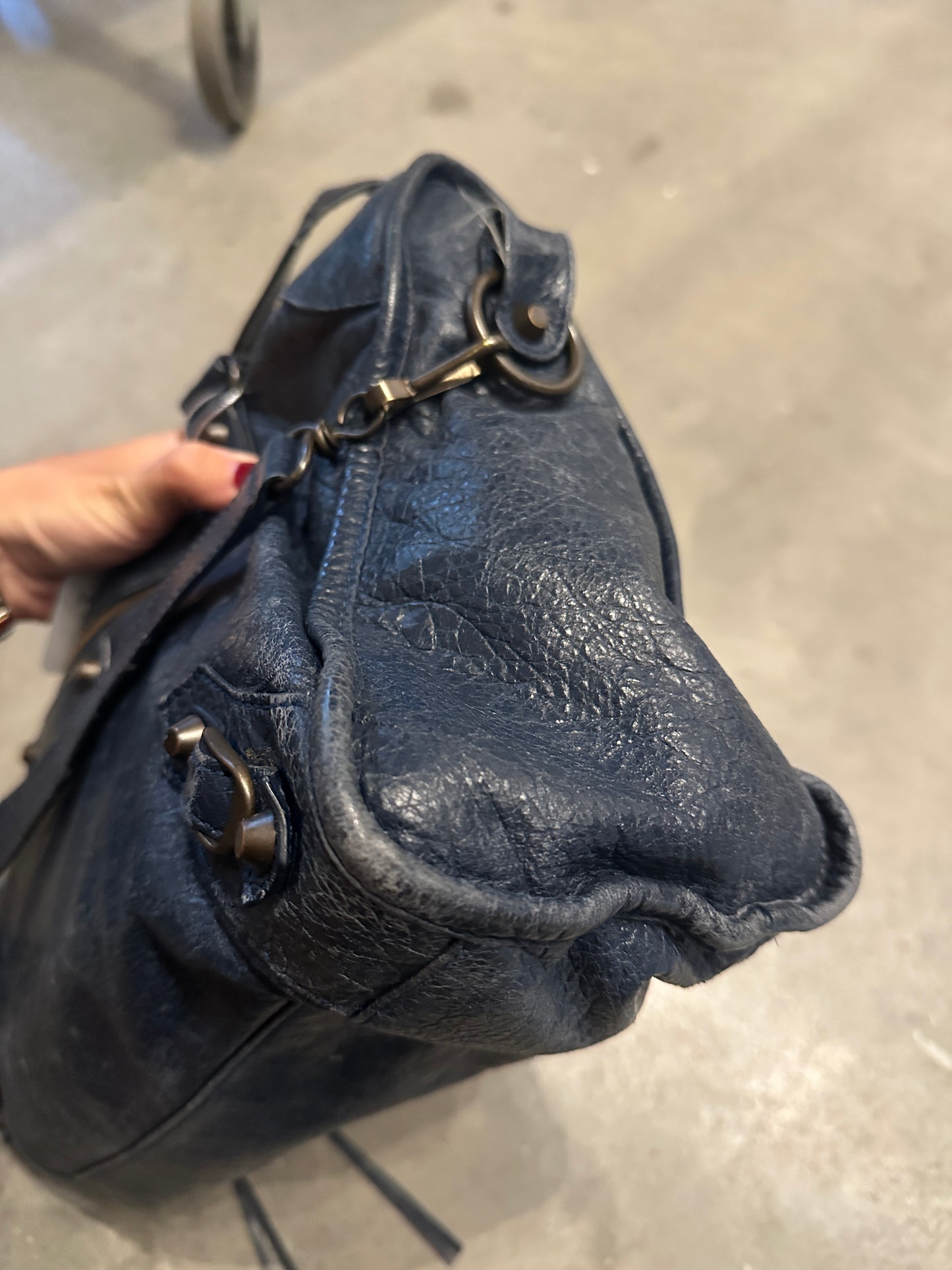 Vintage Navy Balenciaga City Bag