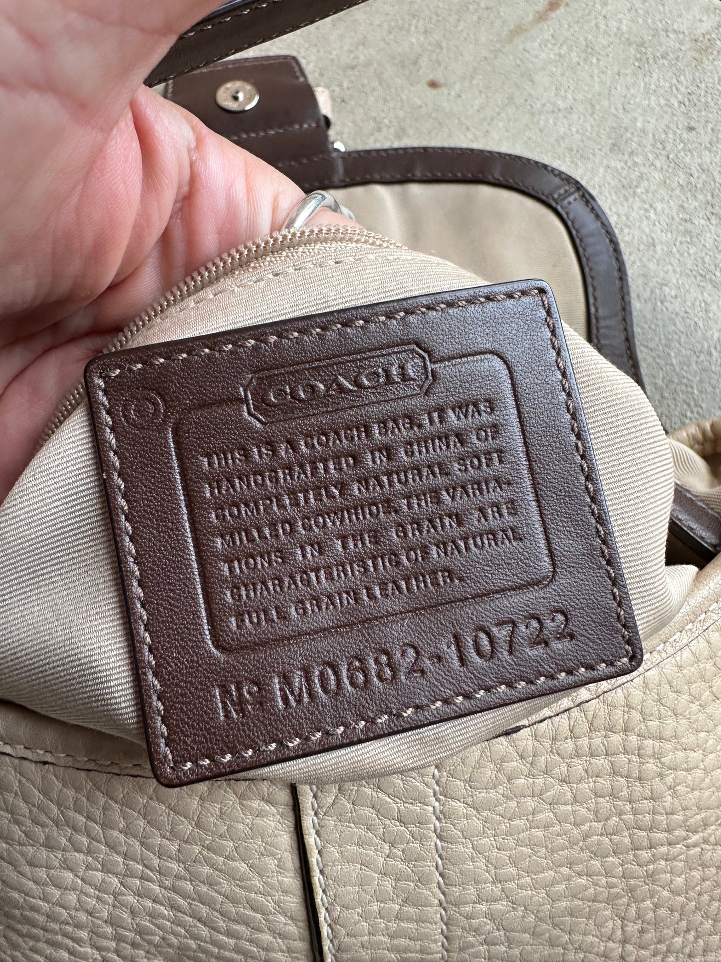 Vintage Coach Beige Mini Soho Shoulder Bag