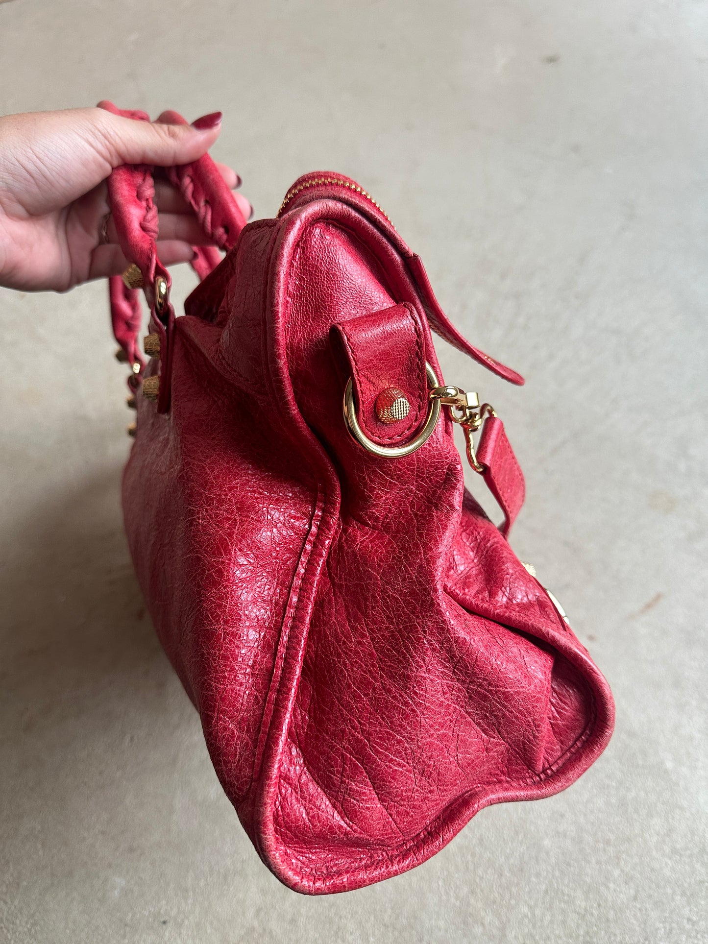 Vintage Red Balenciaga City Bag