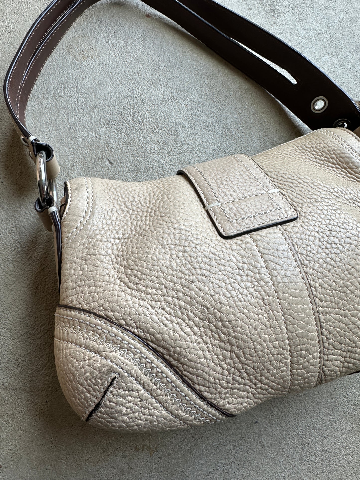 Vintage Coach Beige Mini Soho Shoulder Bag