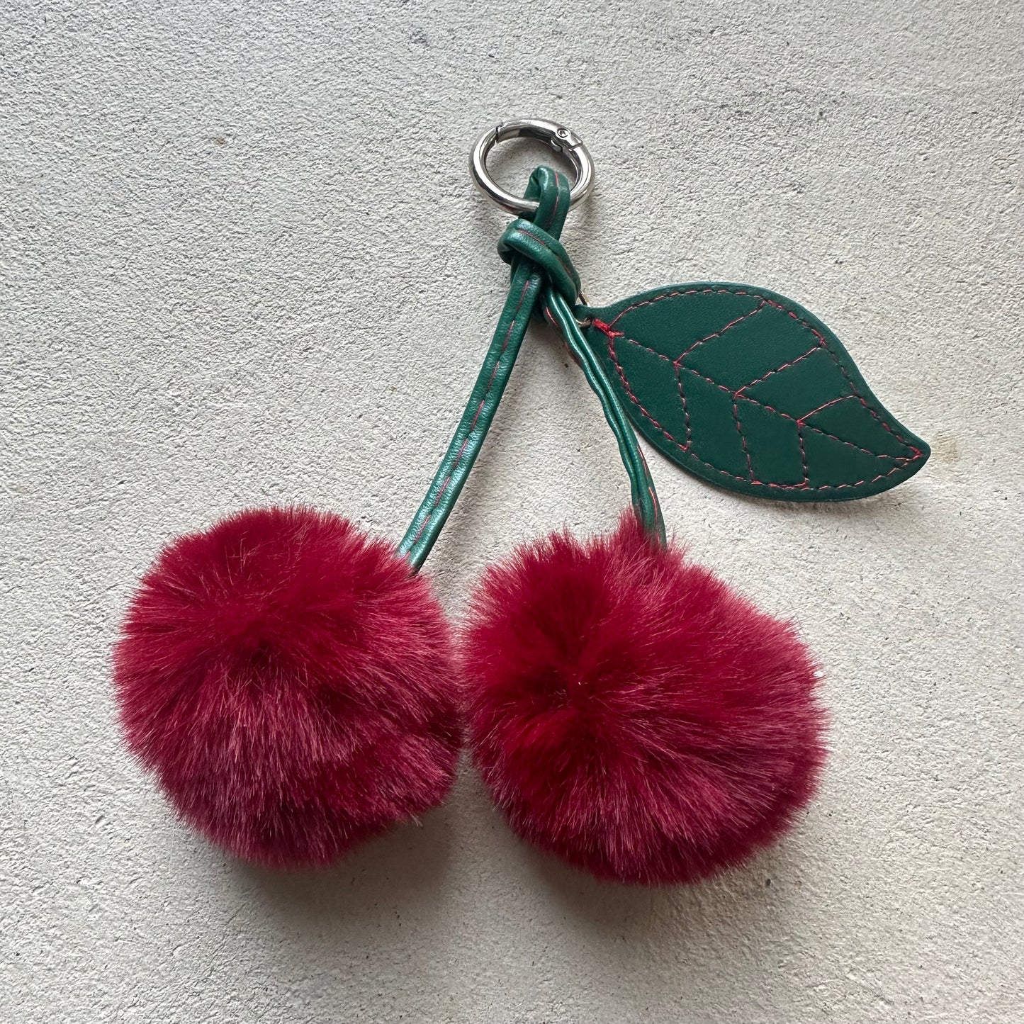 Fluffy Cherry Charm Dark Red