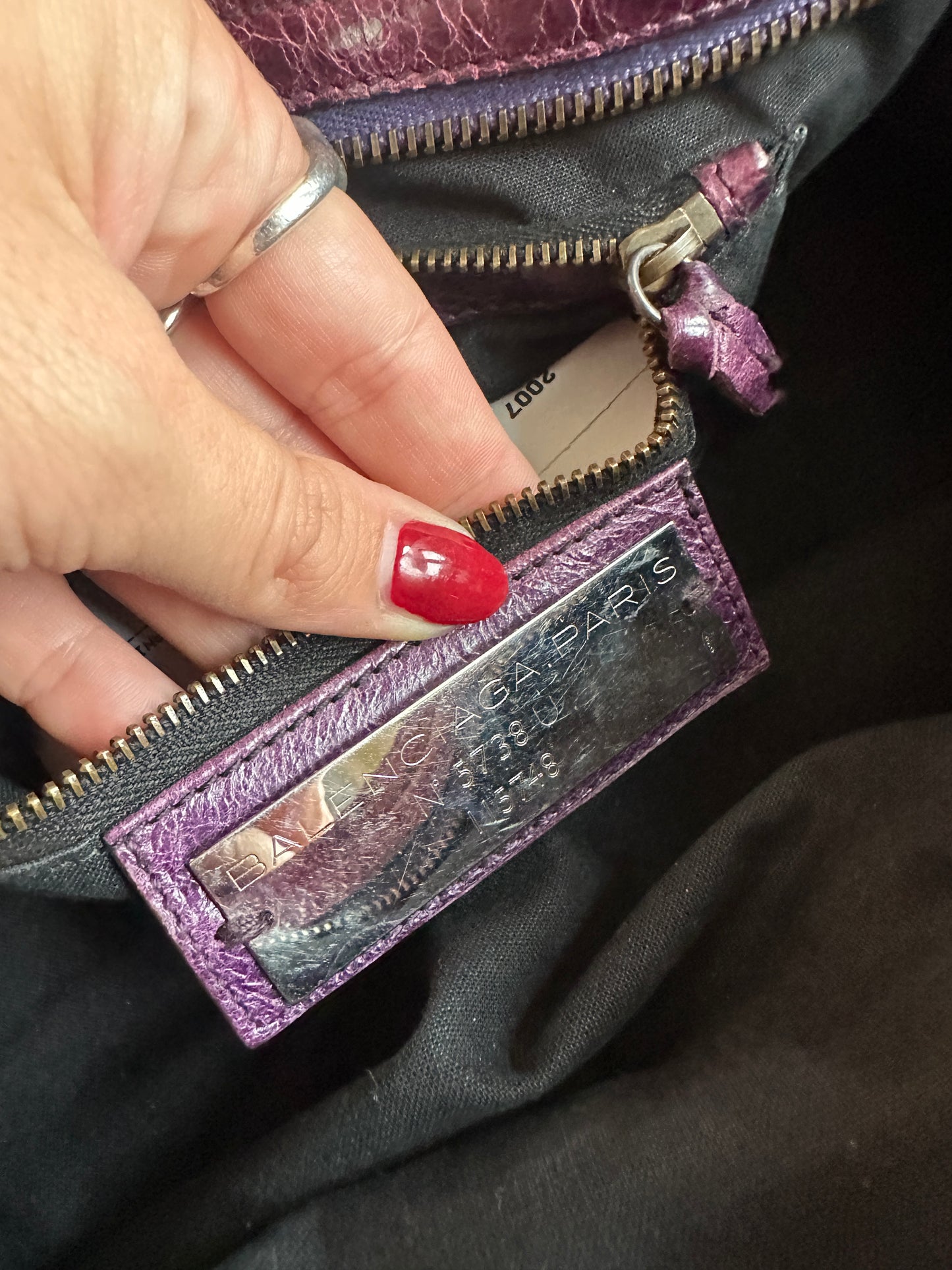 Vintage Maroon/burgundy Balenciaga City Bag