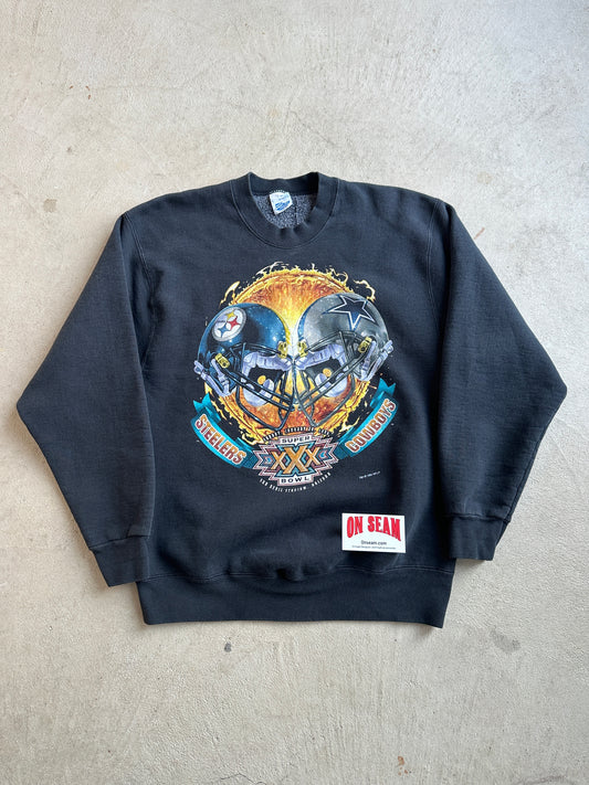 Steelers and Cowboys 1996 Super Bowl Crewneck - L