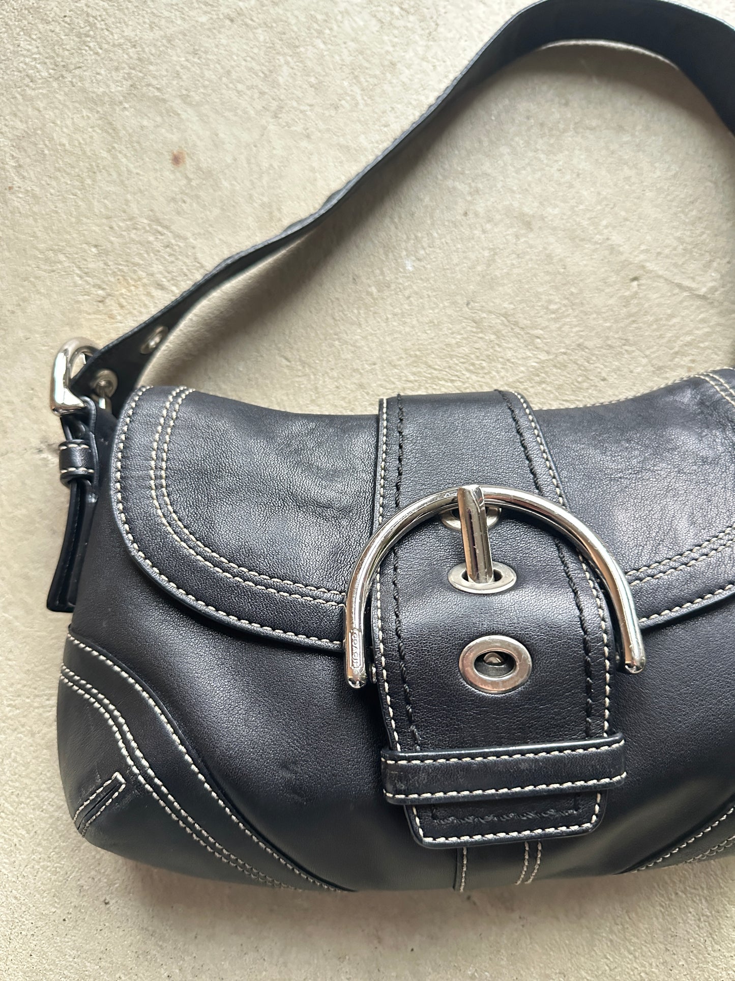 Vintage Coach Black Mini Soho Shoulder Bag