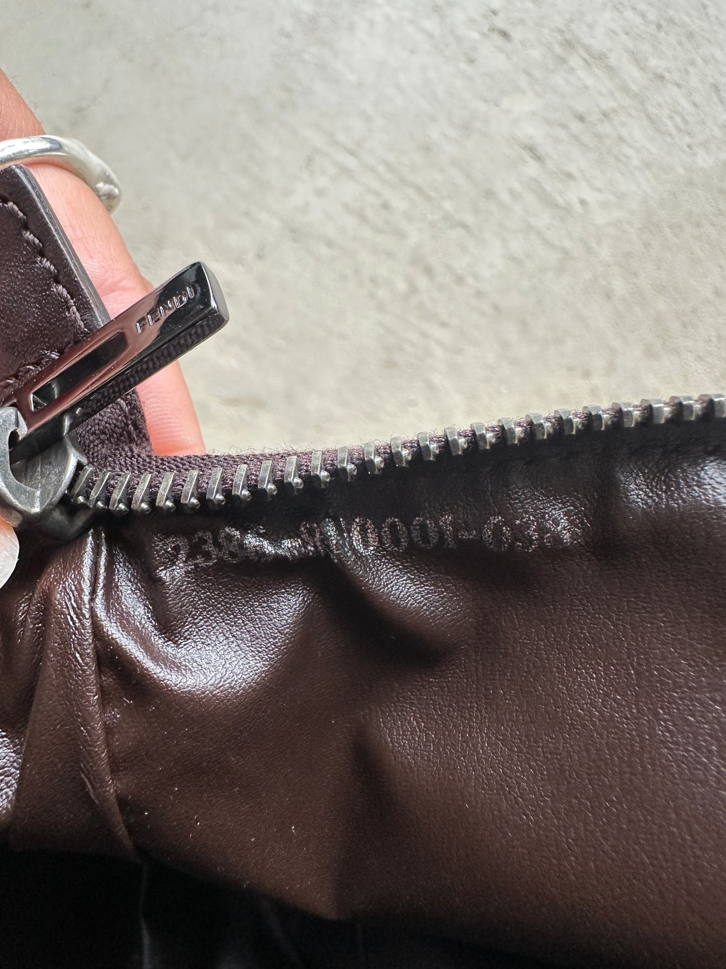 Vintage Fendi Brown Zucchino Mini Hand Bag