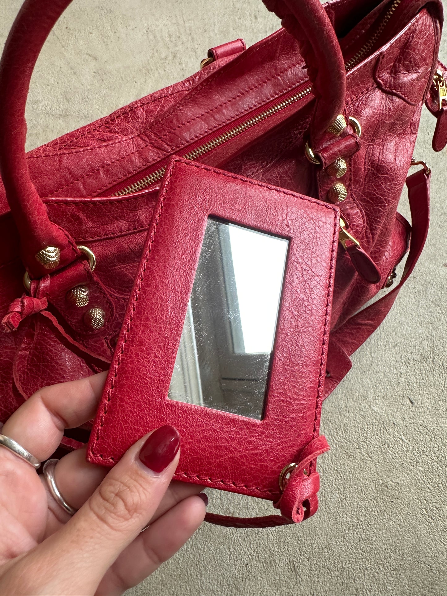 Vintage Red Balenciaga City Bag