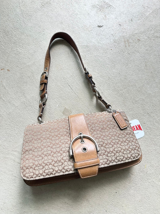 Vintage Y2K Coach Tan Mini Soho Style Shoulder Bag