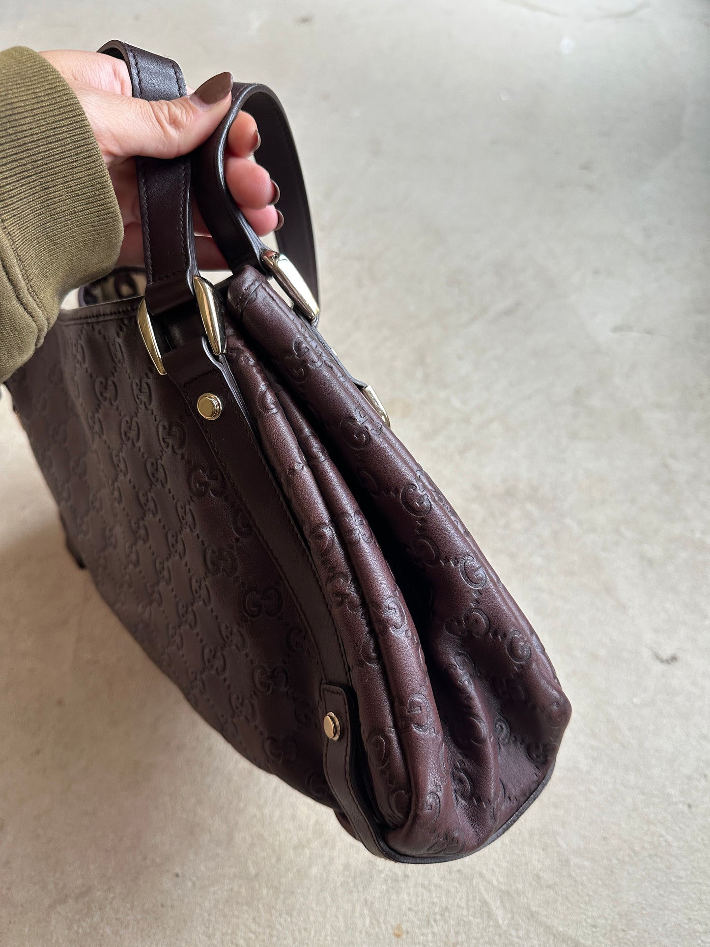 Gucci Brown Leather Abbey Shoulder Bag