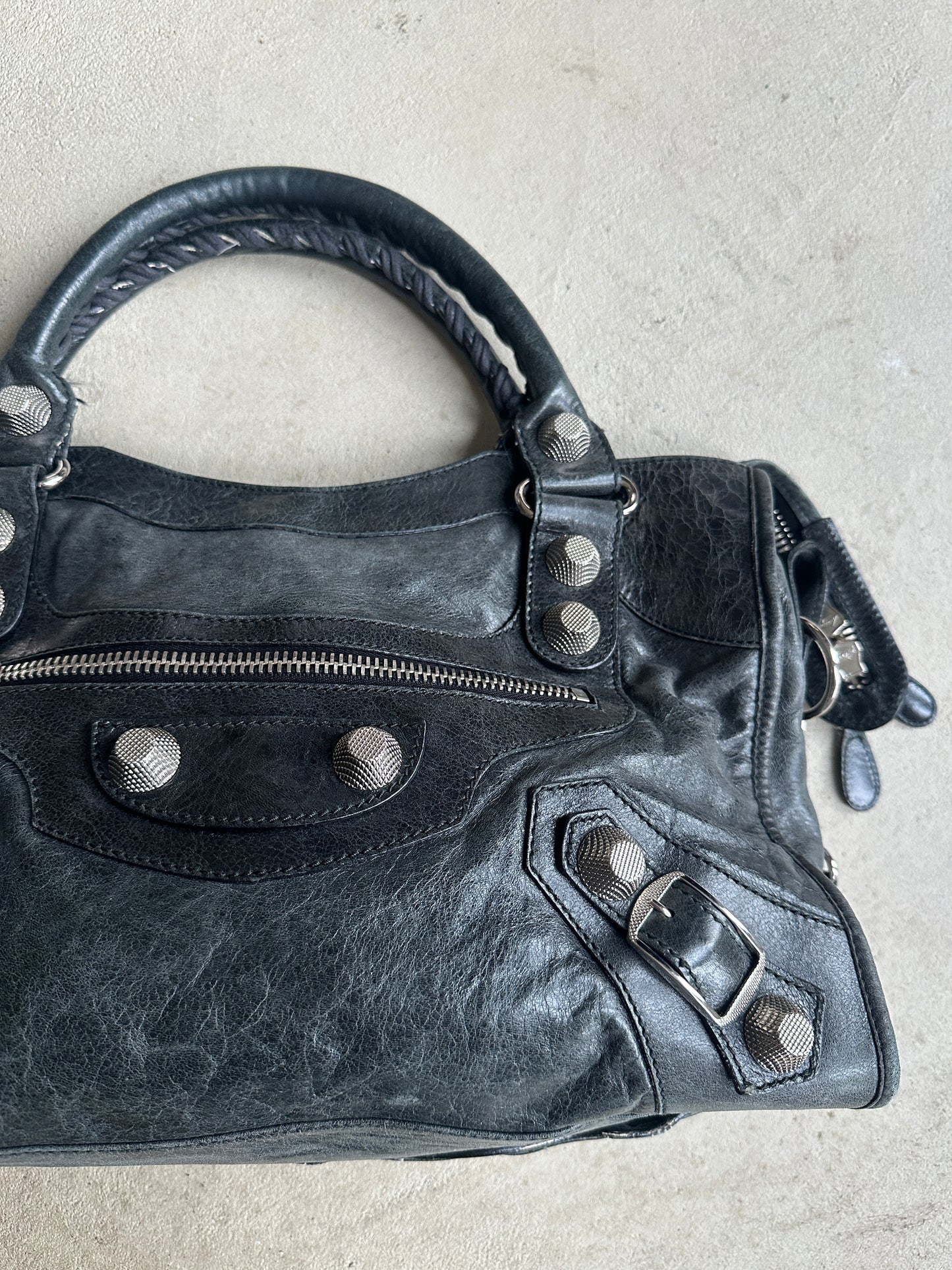 Vintage Faded Black Balenciaga City Bag