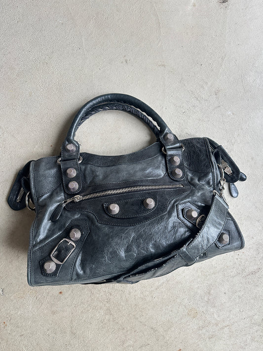 Vintage Faded Black Balenciaga City Bag