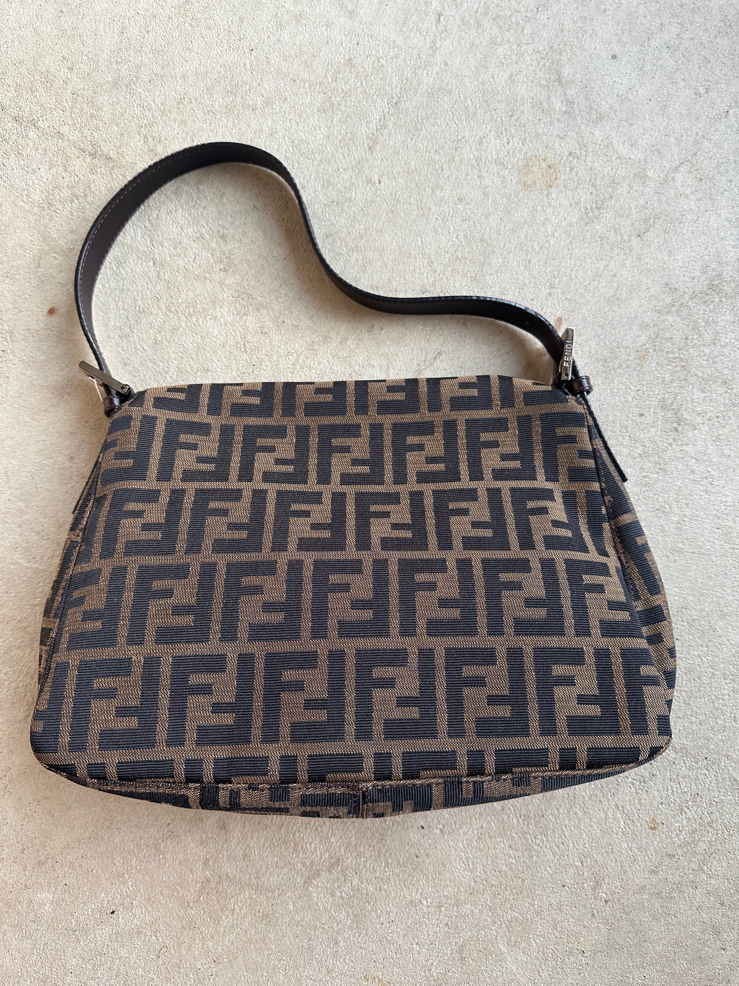 Vintage Fendi Brown Zucca Mama Baguette
