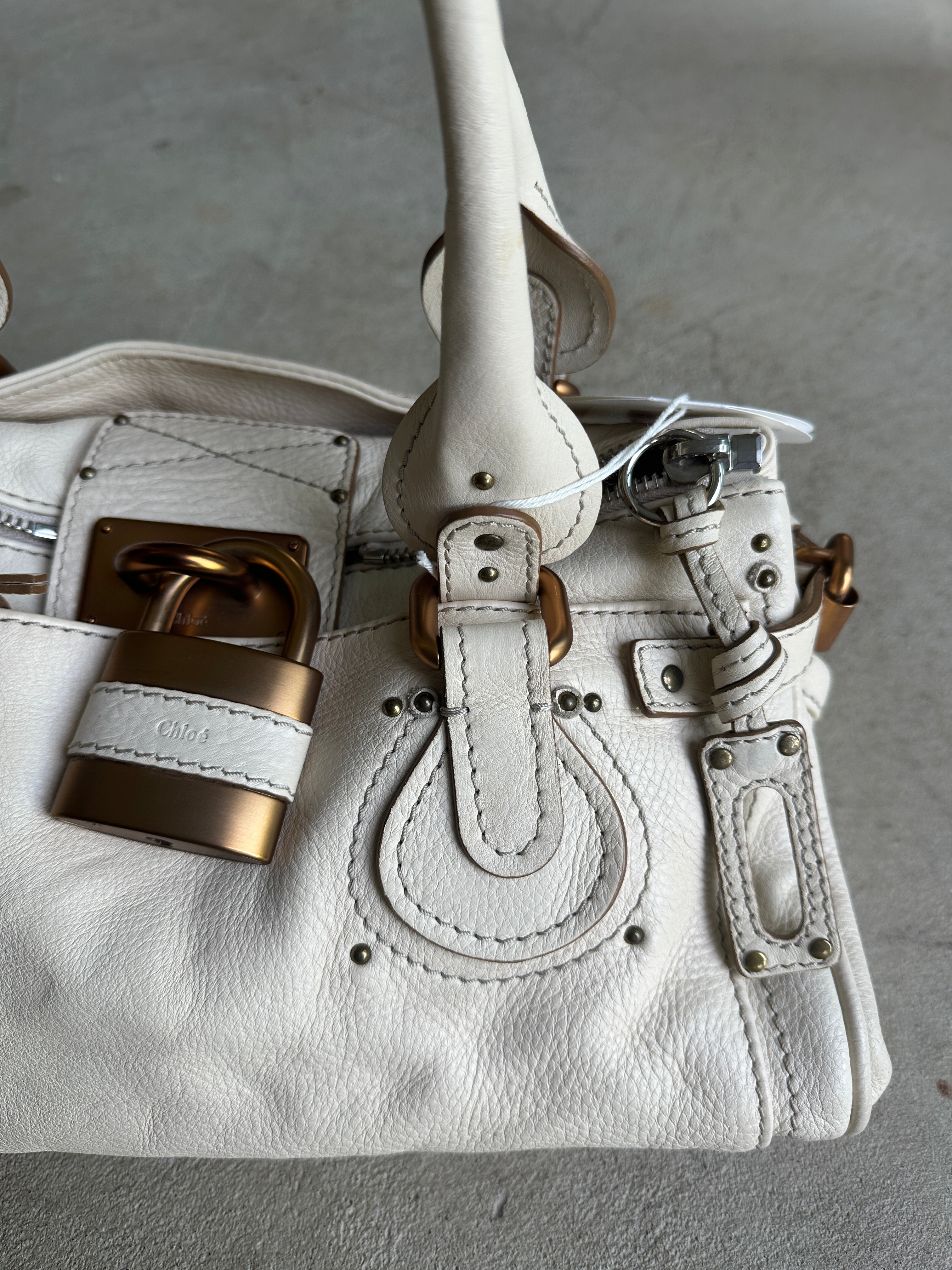 Vintage White/Cream Chloé Paddington Shoulder Bag – On Seam