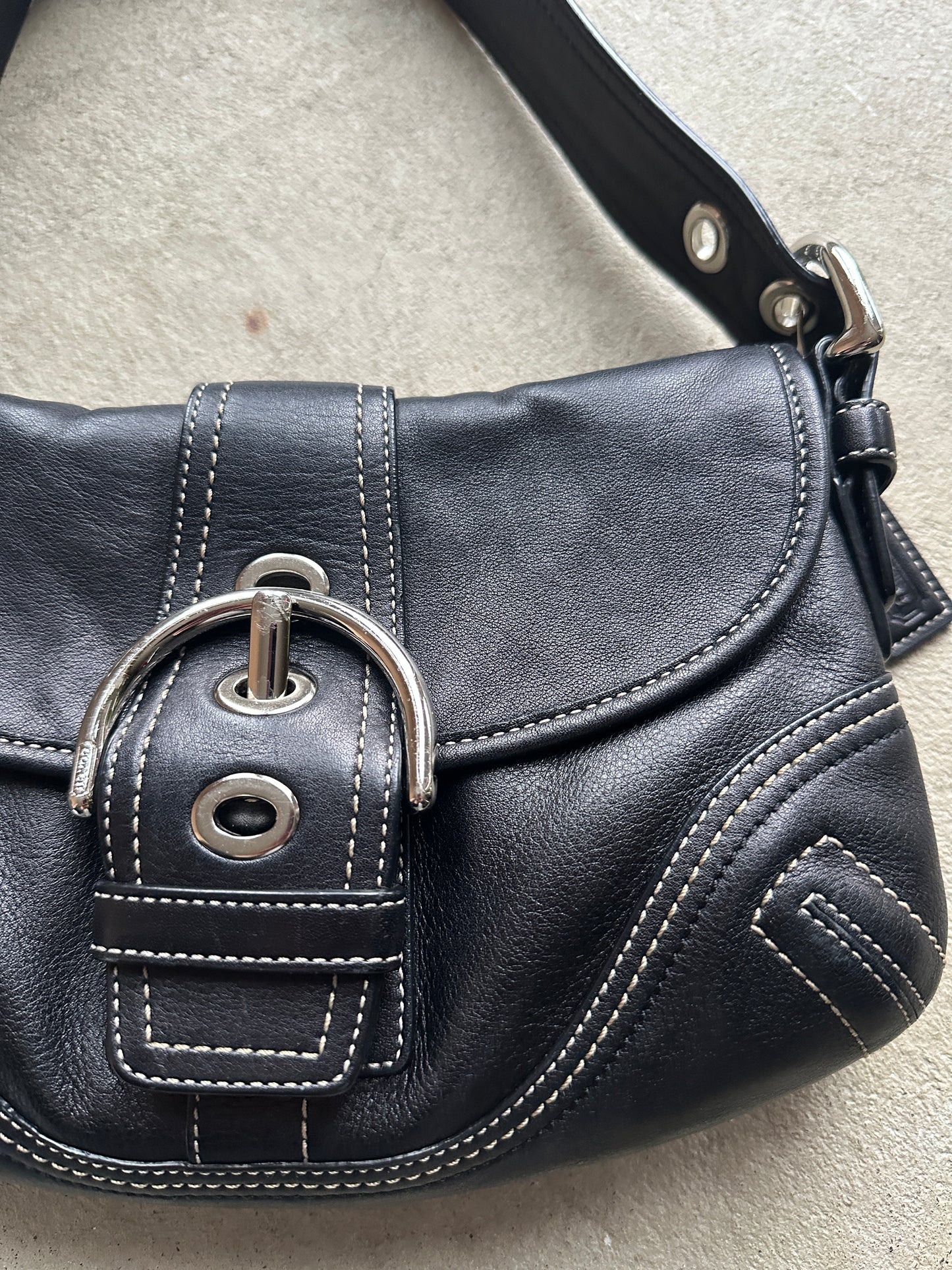 Vintage Coach Black Mini Soho Shoulder Bag