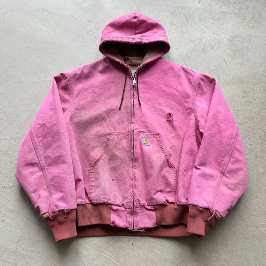 Vintage Carhartt Pink Hooded Jacket - L