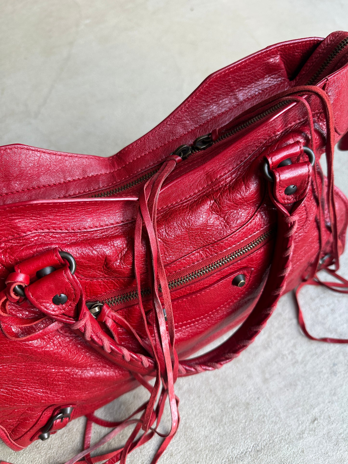 Vintage Red Balenciaga City Bag