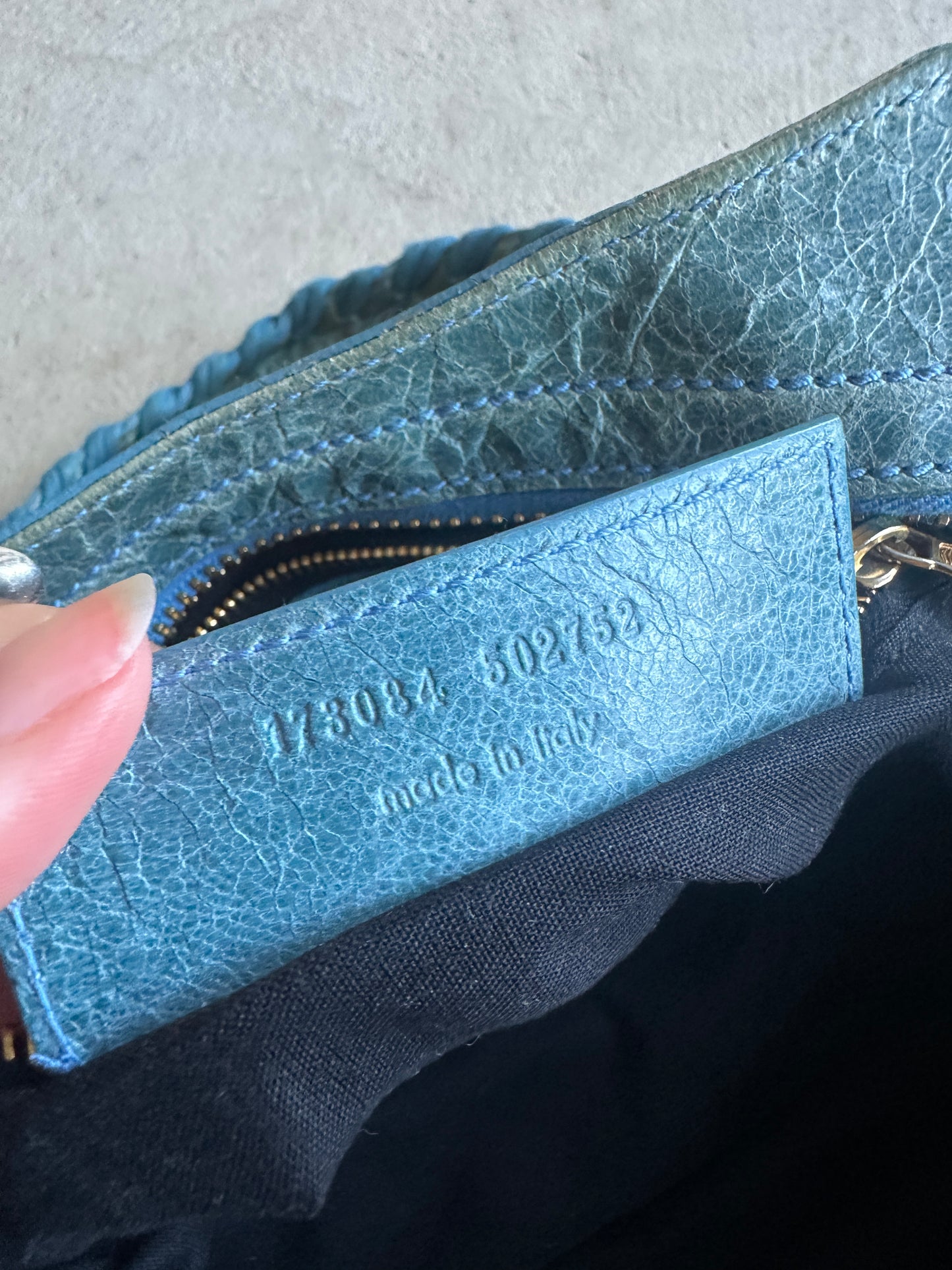 Vintage Faded Blue Balenciaga City Bag
