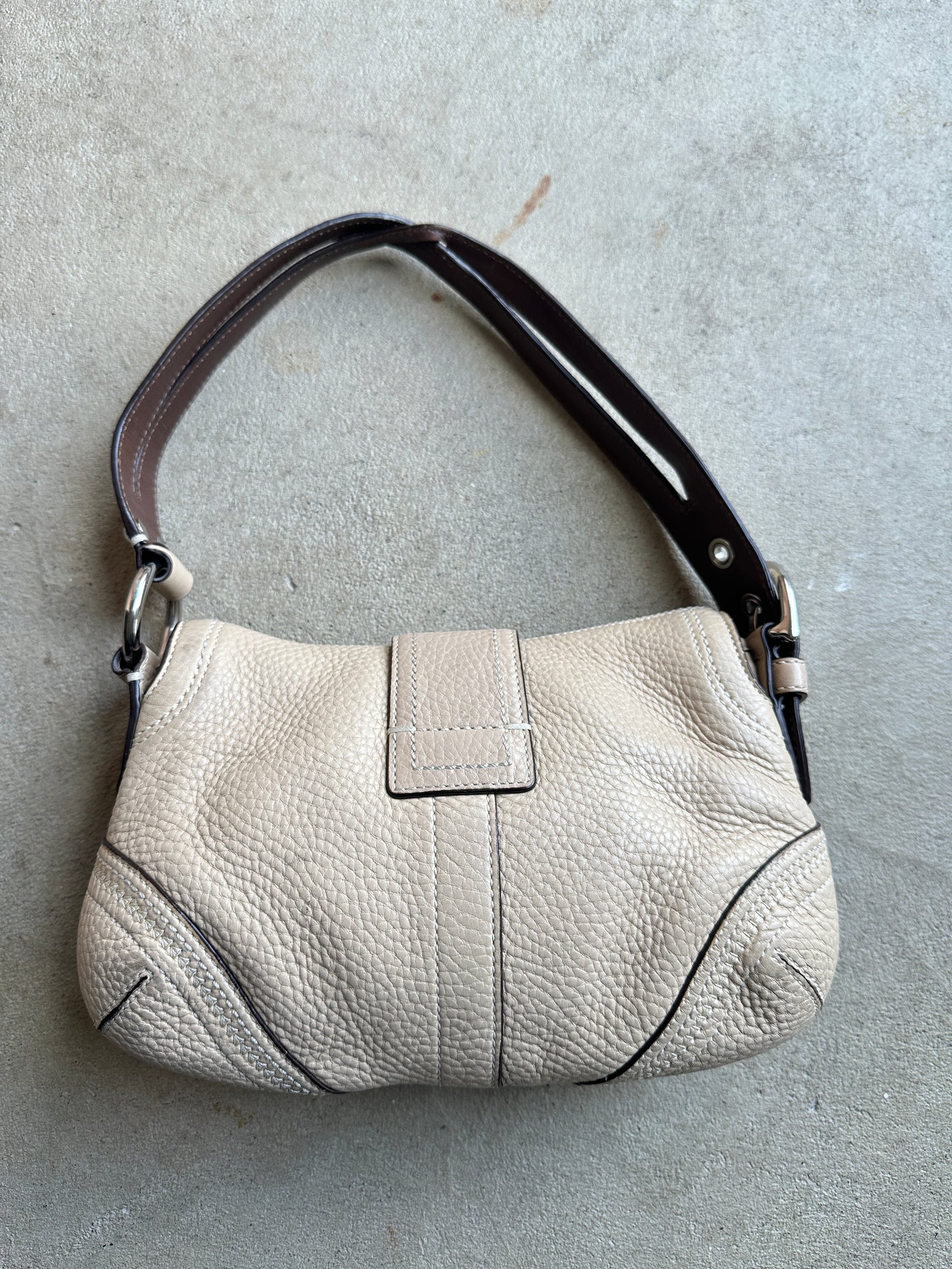 Vintage Coach Beige Mini Soho Shoulder Bag