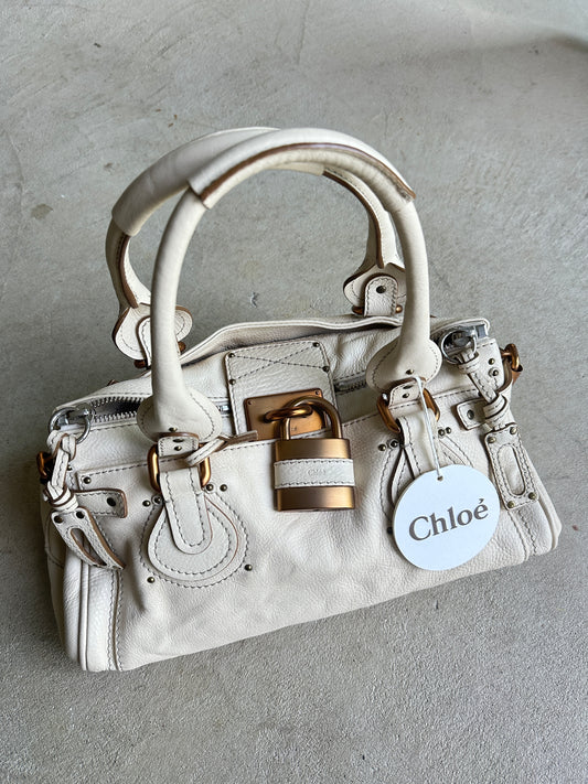 Vintage White/Cream Chloé Paddington Shoulder Bag