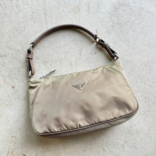 Vintage Prada Mini Brown Nylon Handbag