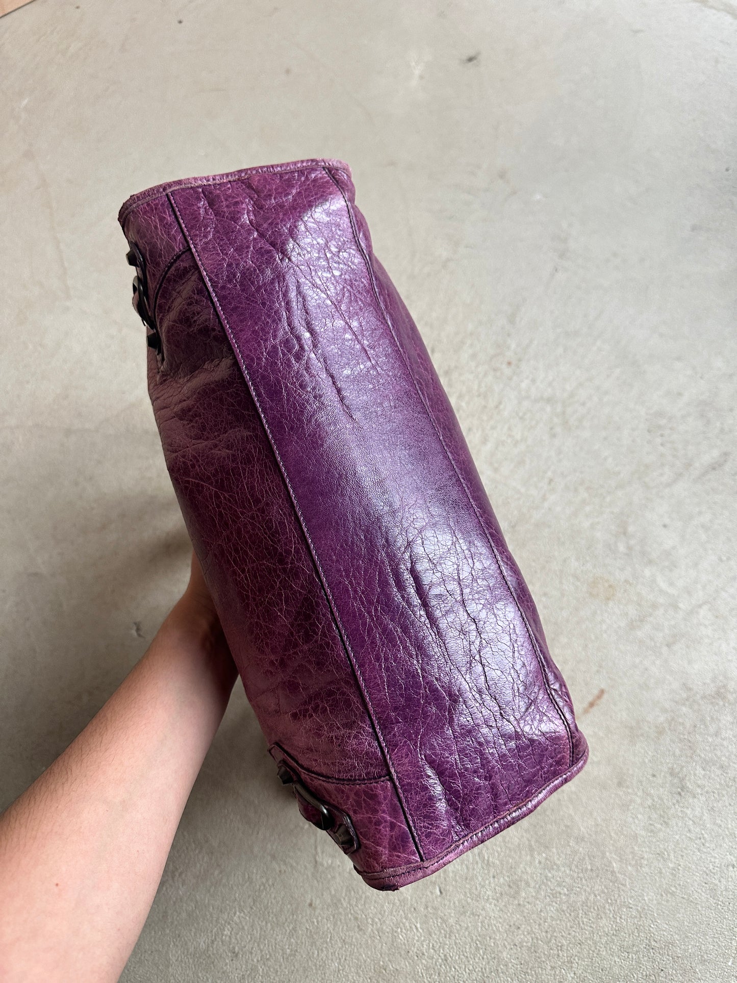 Vintage Maroon/burgundy Balenciaga City Bag