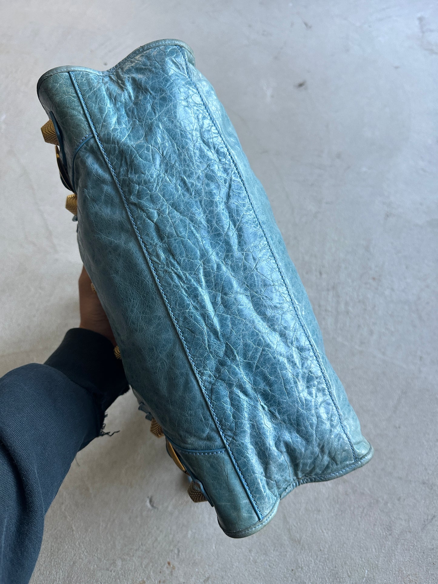 Vintage Faded Blue Balenciaga City Bag