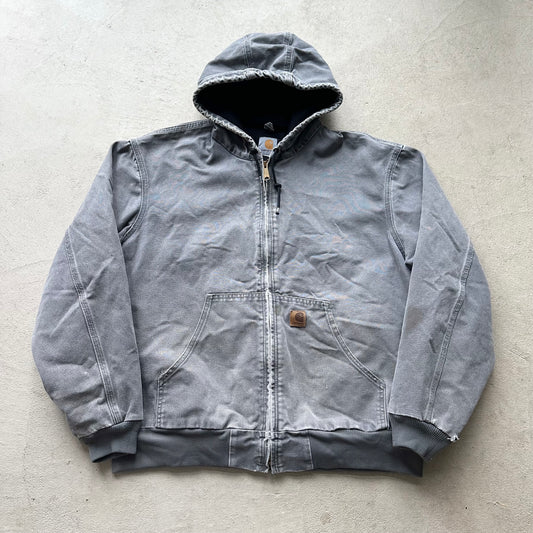 Vintage Carhartt Grey Hooded Jacket - XL