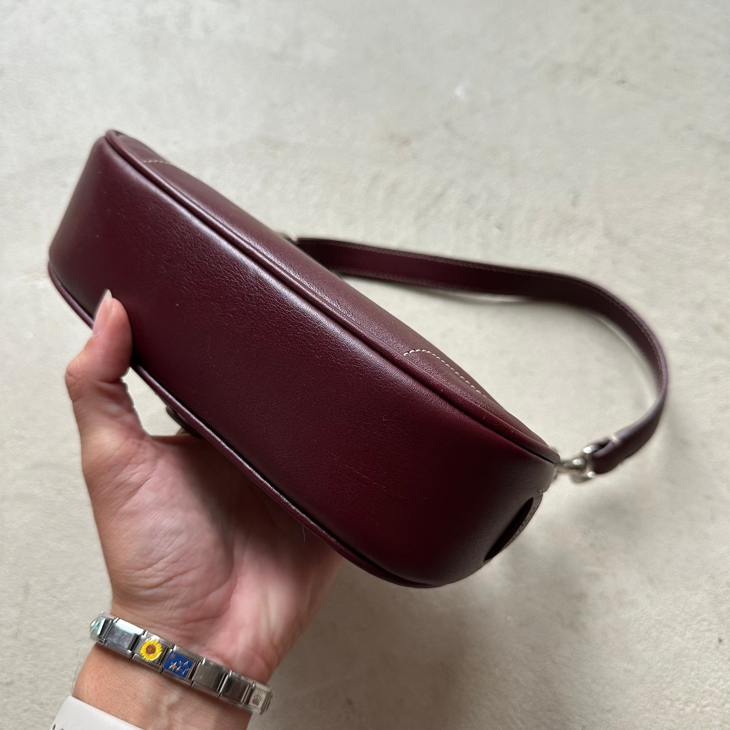 RARE Vintage Y2K Coach Maroon Leather Mini Hampton Shoulder Bag