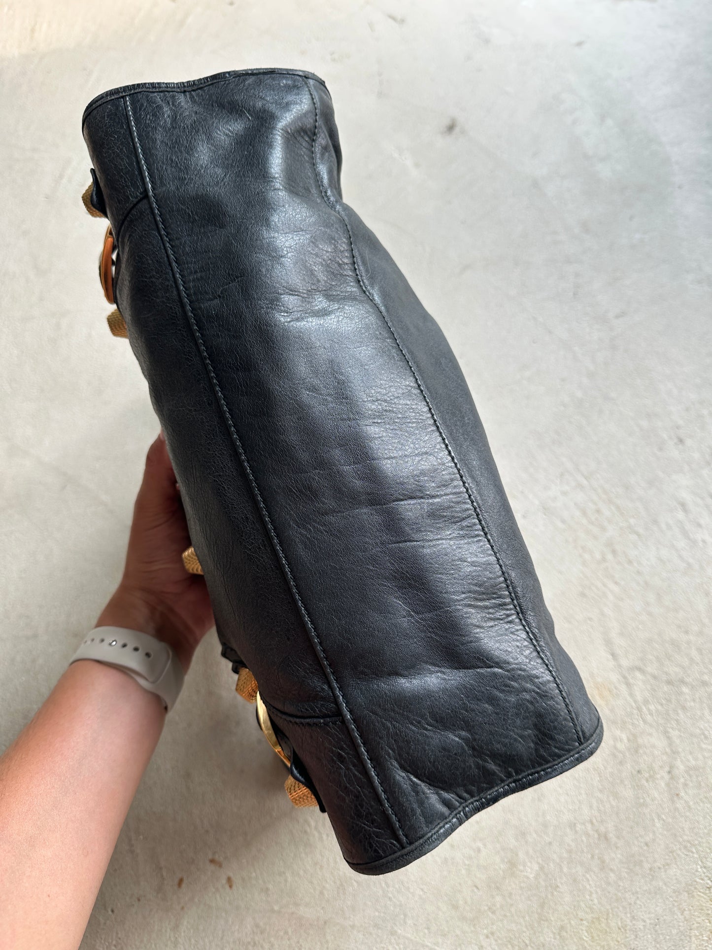 Vintage Black/Gold Balenciaga City Bag