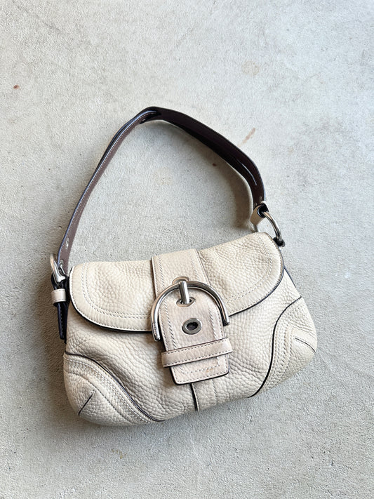 Vintage Coach Beige Mini Soho Shoulder Bag