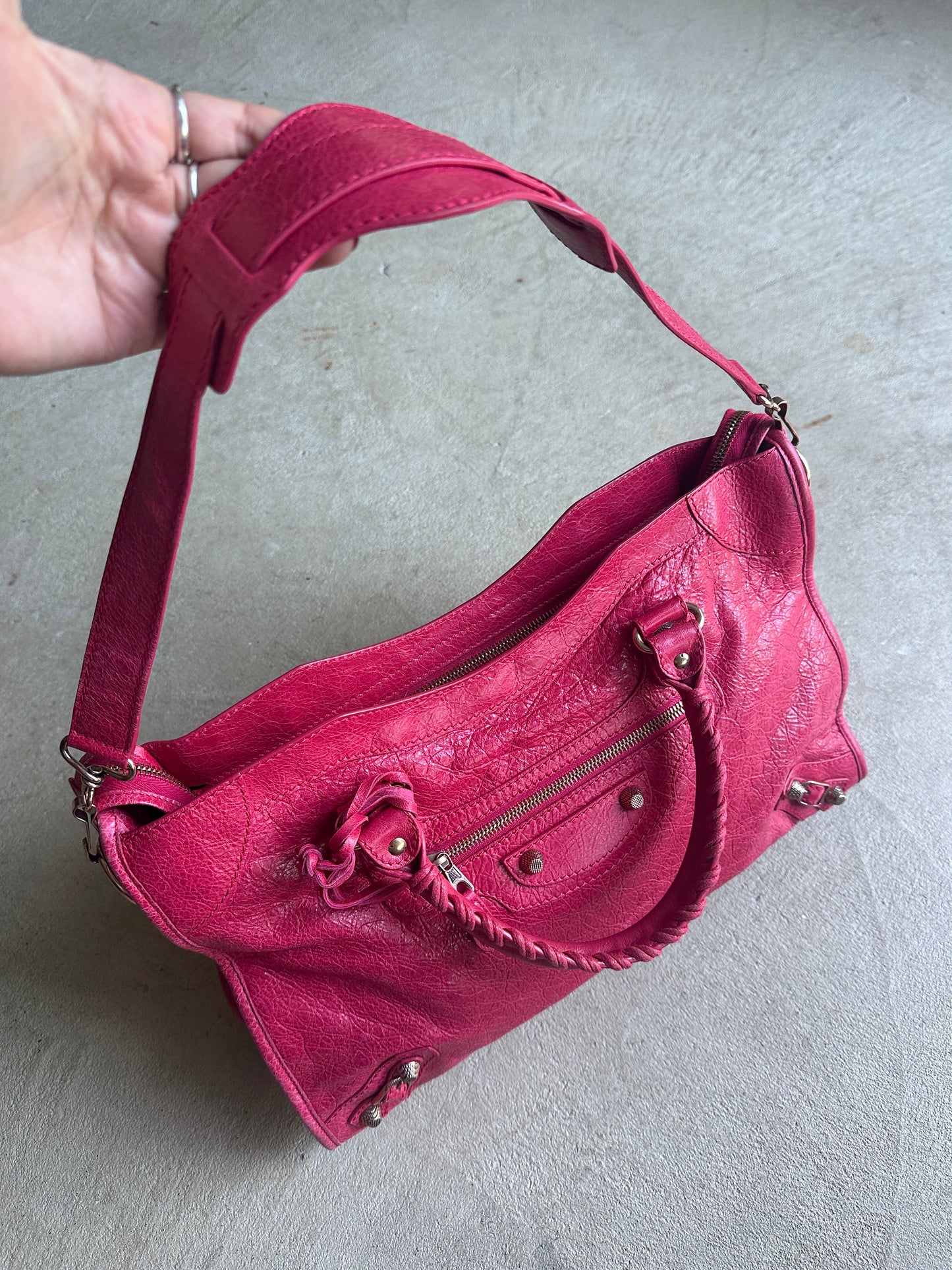 Vintage Watermelon Pink Balenciaga City Bag