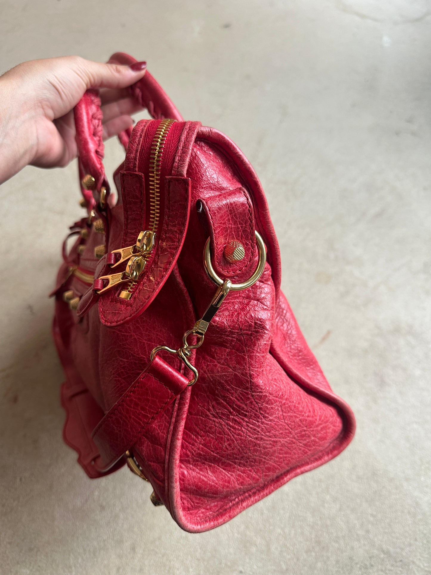 Vintage Red Balenciaga City Bag