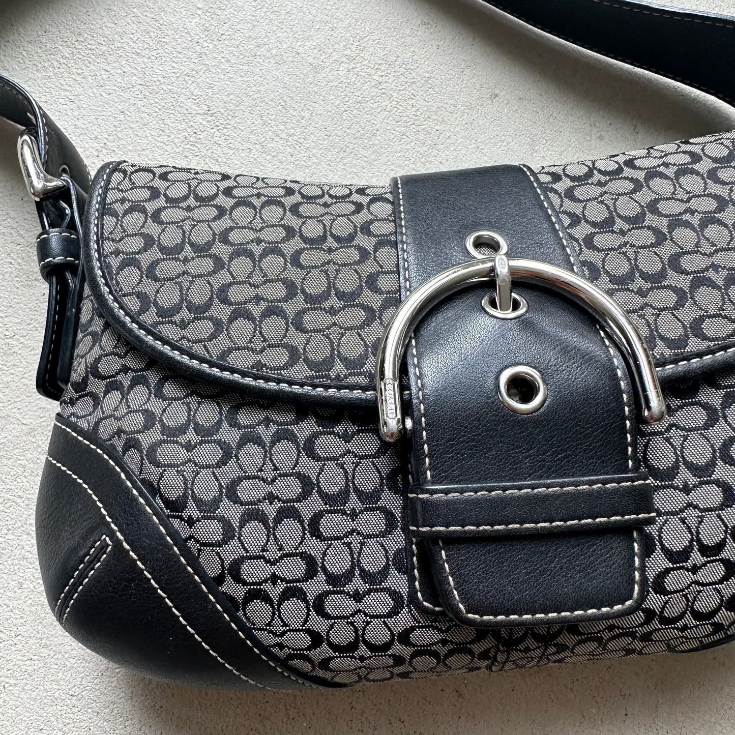 Vintage Y2K Coach Black Mini Soho Shoulder Bag