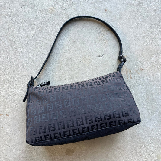 Fendi Baguette Style Shoulder Bag Black/Brown