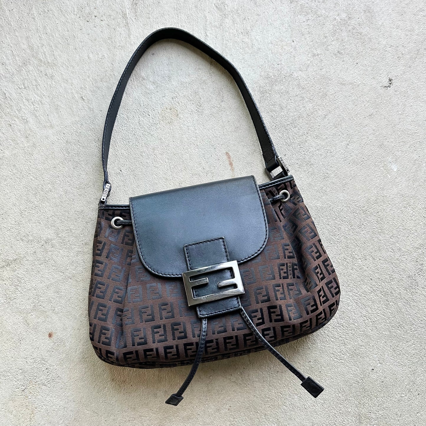 Vintage Fendi Baguette Style Brown Shoulder Bag