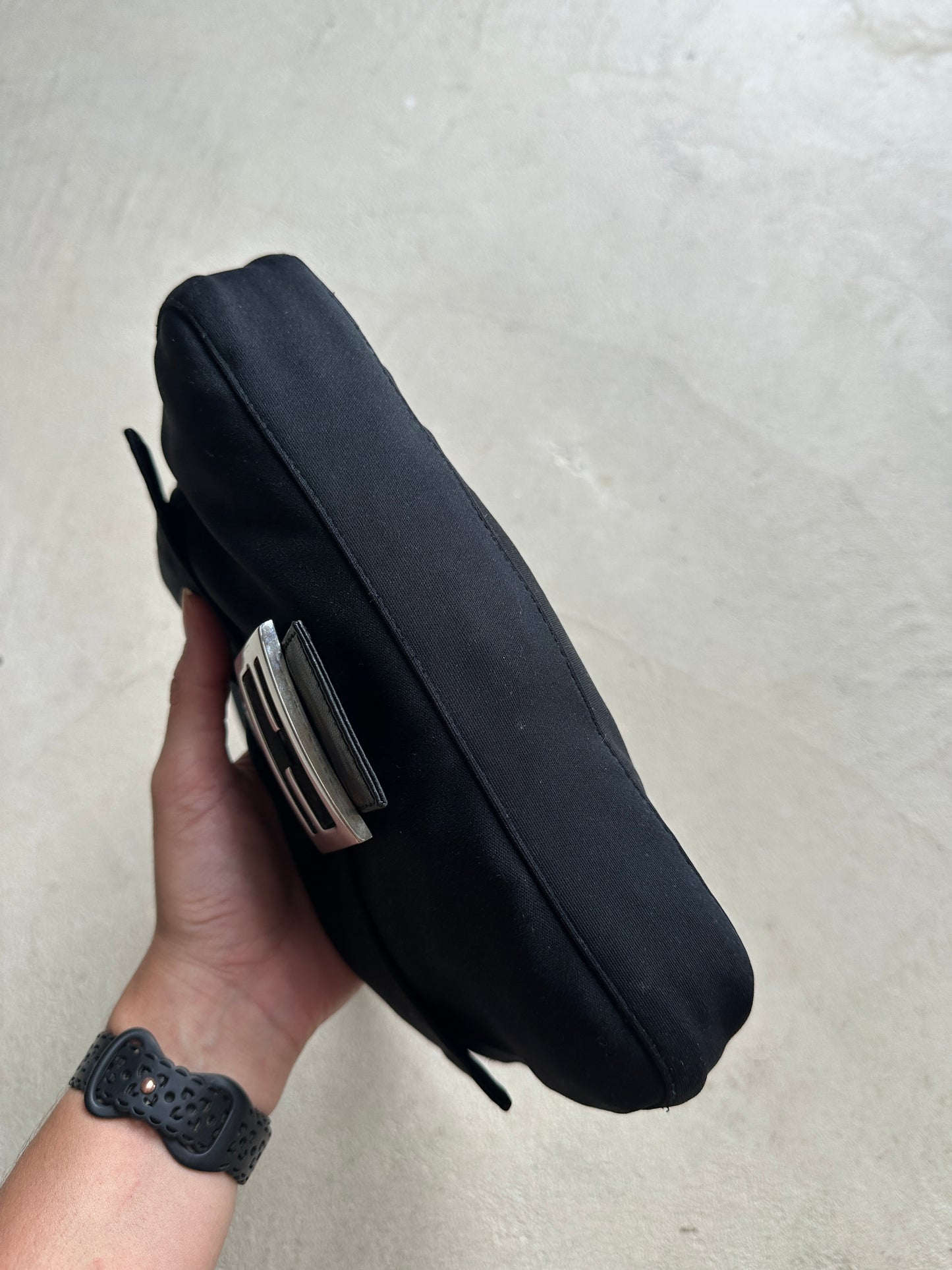 Vintage Fendi Black Nylon Baguette