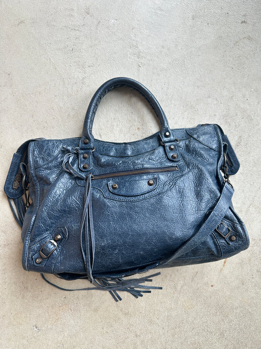 Vintage Navy Balenciaga City Bag
