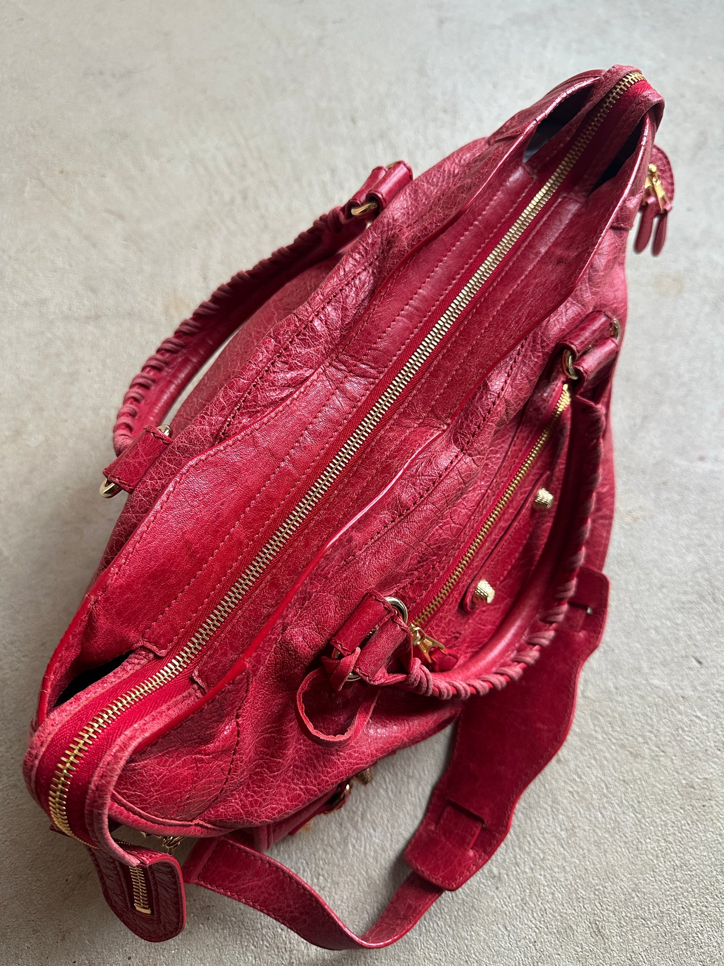 Vintage Red Balenciaga City Bag