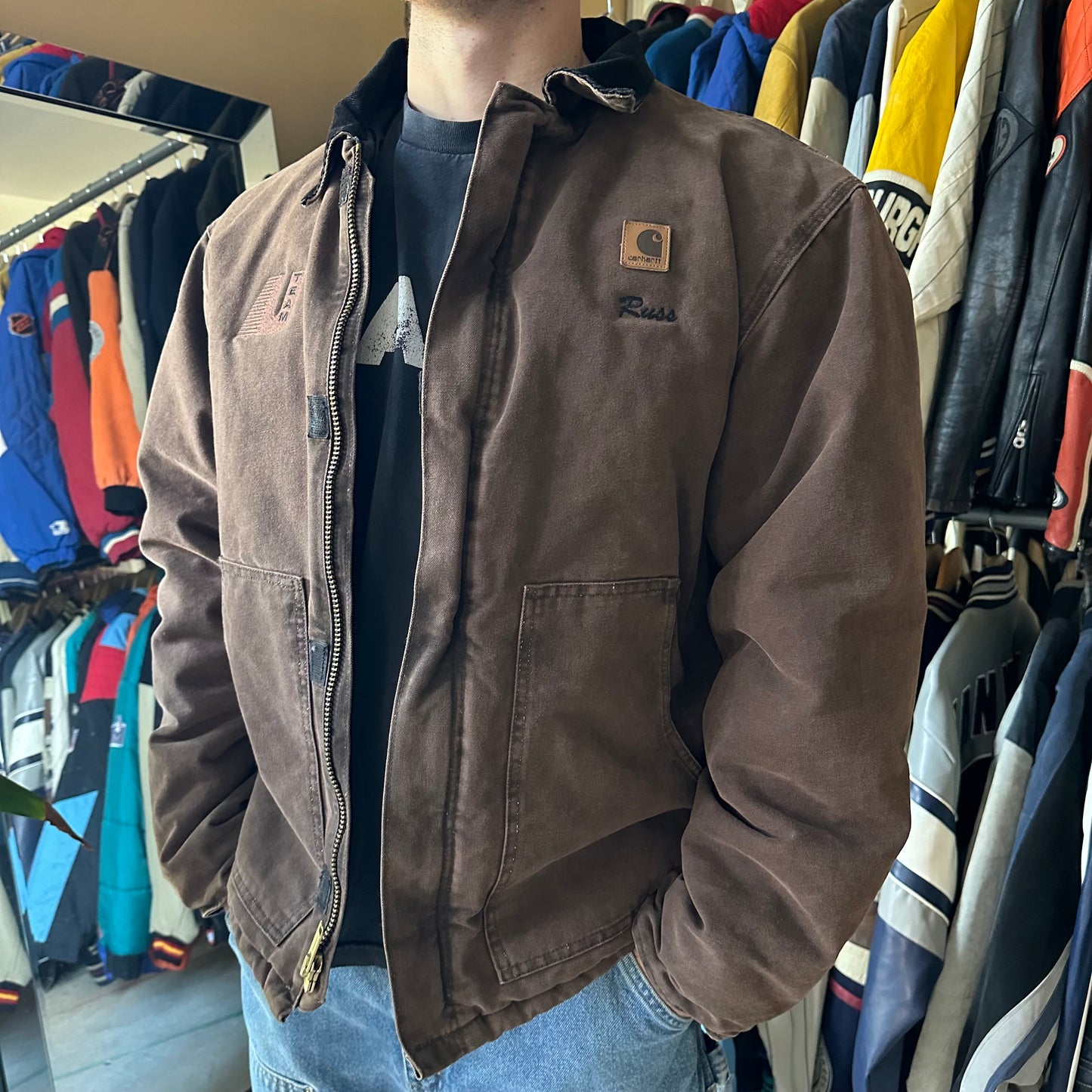 Vintage Carhartt Faded Brown Detroit Style Jacket - XL