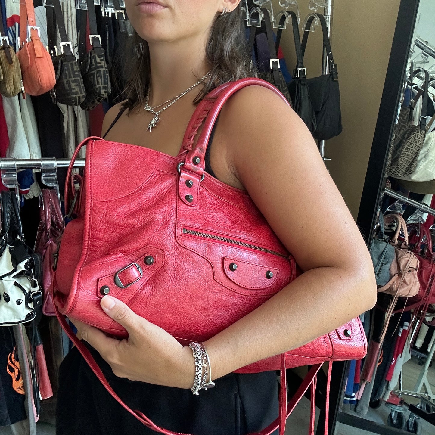 Vintage Balenciaga Red Part Time Bag